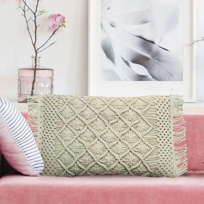Coussin - THE DECO FACTORY - MACRAME - 40x60 cm - Coton tressé naturel - Déhoussable
