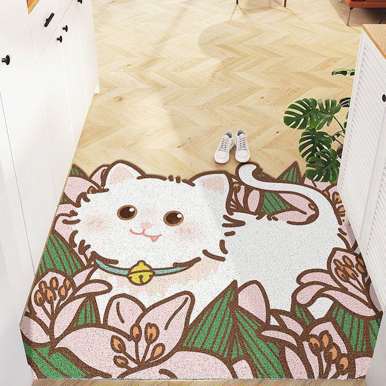 Cartoon Cat Non-slip Silk Loop Entrance Doormat