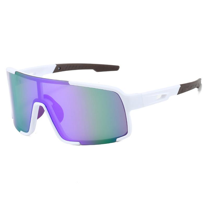 Large frame one-piece cycling glasses, the same for men and women, colorful sunscreen and UV protection sunglasses