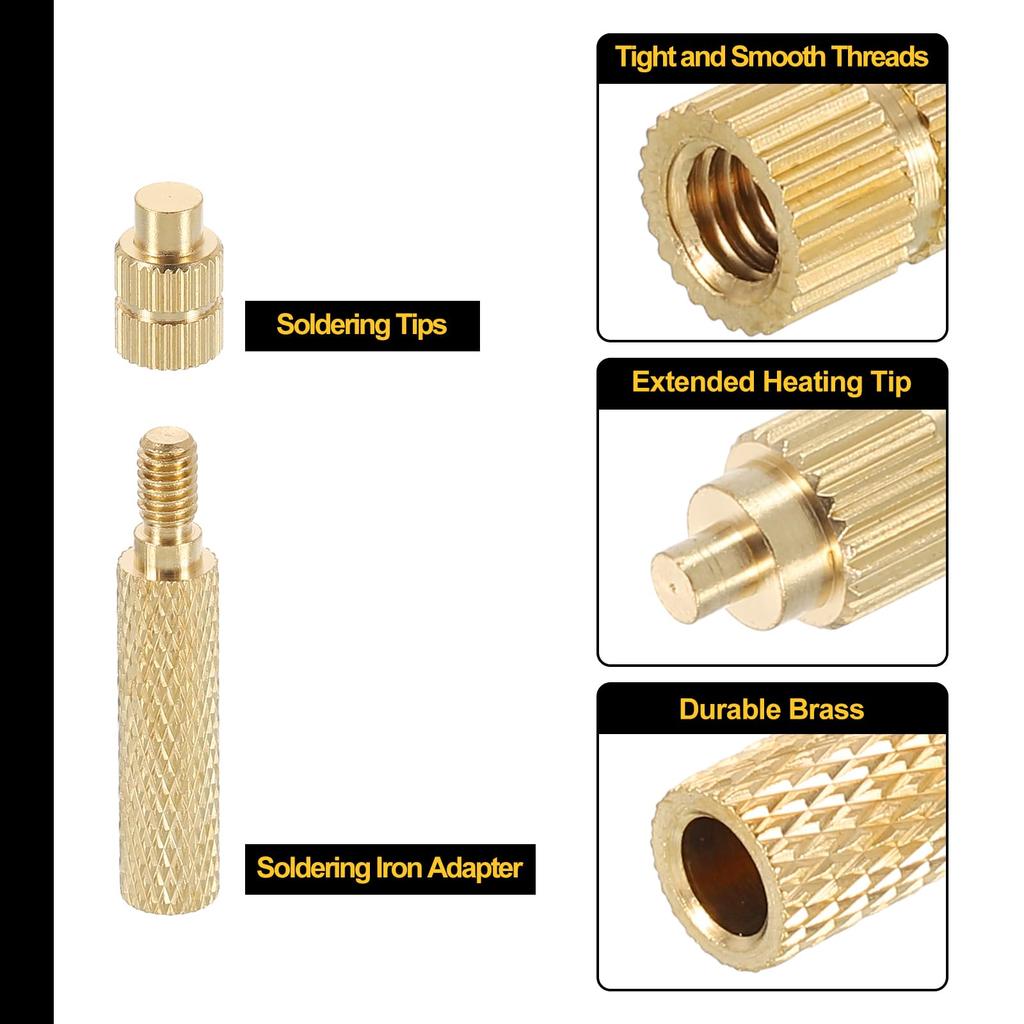 uxcell 8pcs Heat Set Insert Tips for Thread Inserts M2 M2.5 M3 M4 M5
