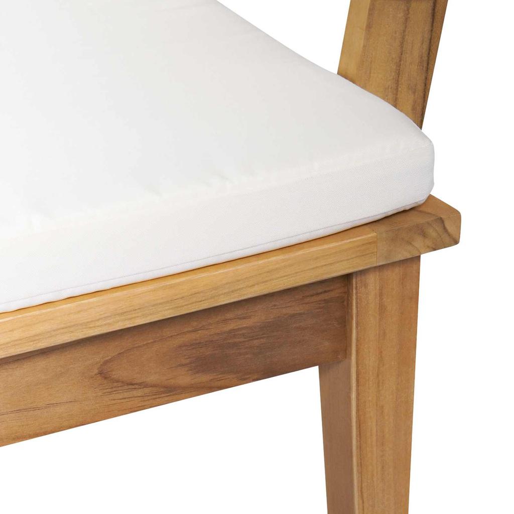Garden Bench and Table Set 2 Pcs Cream and Brown Solid Teak Wood