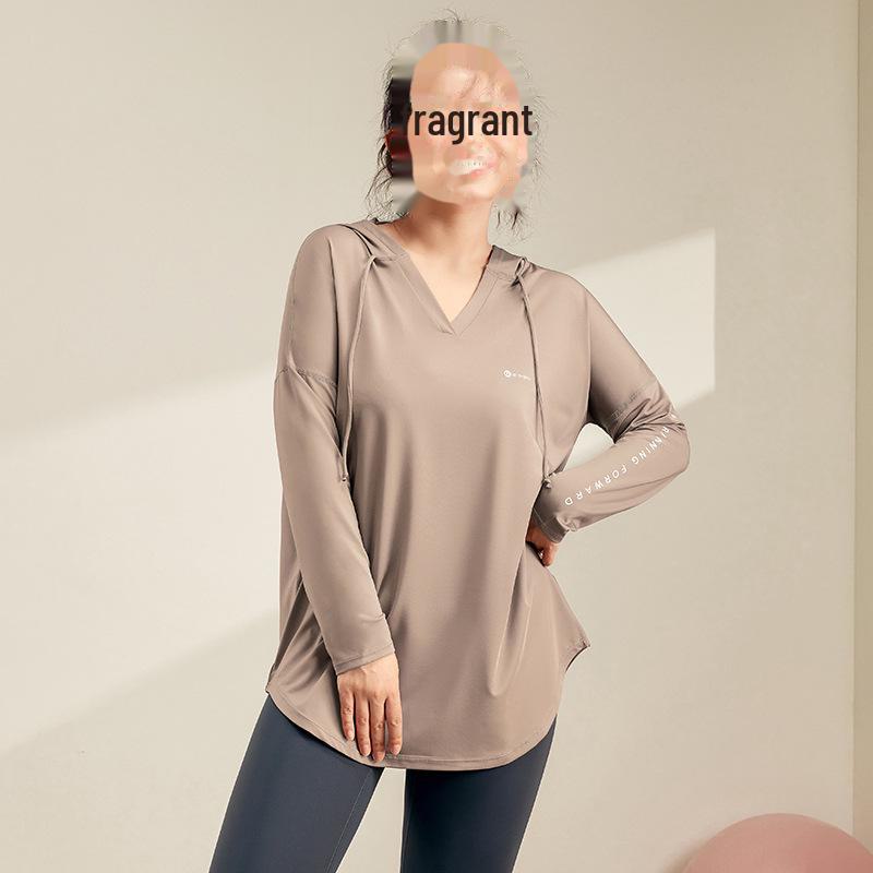 Women's Plus Size Hooded Yoga Top - Flattering, Breathable, Quick-Dry Long Sleeve for Fitness