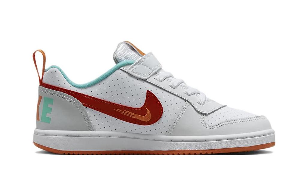 Nike Court Borough Slip Resistant Cushioning Abrasion Resistant Low top Skateboard Shoes Beige Orange Kids' FD4636-161