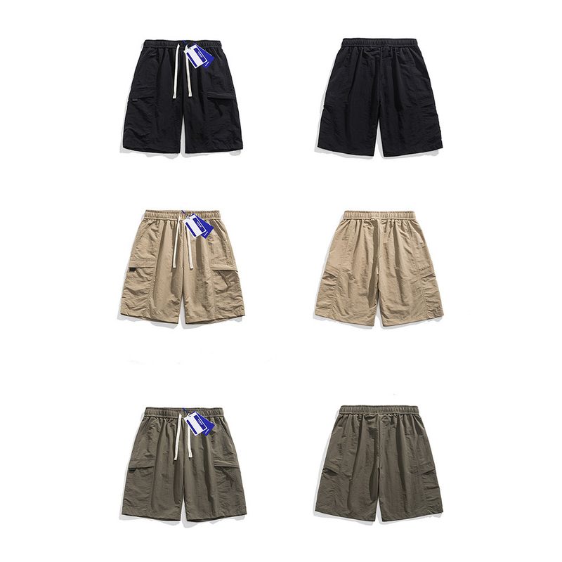 Wassup Trendy Army Green Workwear Shorts for Men, Summer Thin Outdoor Japanese-Style Straight-Leg Five-Point Sports Shorts