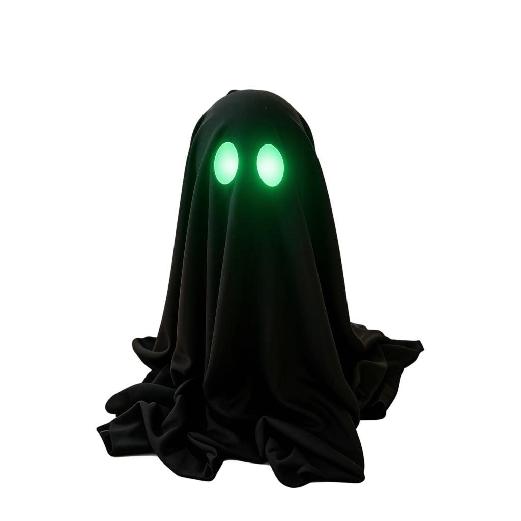 Halloween Light Up Ghost Decoration with Glowing Eyes and Witch Hat Indoor Outdoor Halloween Prop for Party Home Yard Display