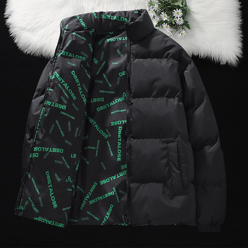 Minimalist Style Men's Casual Cotton Jacket Solid    Color Slim-Fit Winter Daily Warm