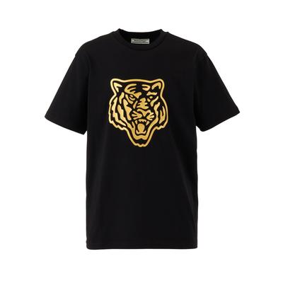 Camiseta Unisex de Manga Corta con Cuello Redondo y Estampado Animal Negro 2183B455-001