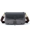 Men's Casual Single-shoulder Bag, Horizontal Contrasting Color Genuine Leather Men's Crossbody Bag
