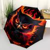 1pc Flaming Owl Automatic Folding Umbrella, Lightweight Retractable Compact Travel Umbrella, 8-Rib Sturdy Frame069