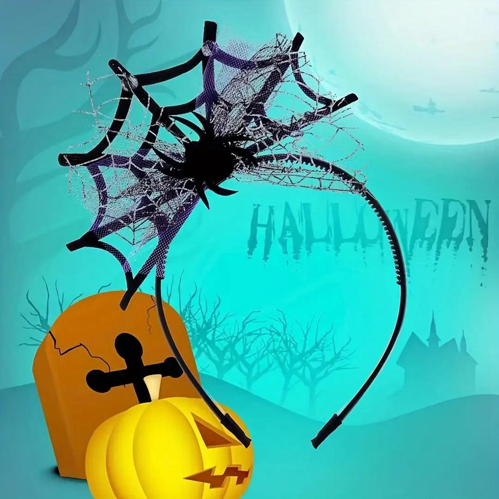 Elegant and Cute Halloween Spider Skull Headband - 4-Season Wearable, Non-Fur Fashion Women's Accessory - Perfect for Halloween/Christmas Decorations