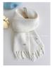 Korea selection 111 pure fringed scarf women's autumn and winter high-density solid color thickened warm versatile plush scarf