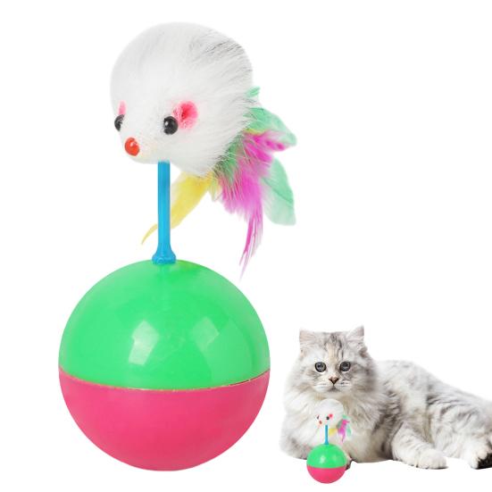 Cat Interactive Ball Cat Toy with Fake Feathered Mouse Automatic Toy Ball for Cats And Dogs Indoor Exercise Entertainment