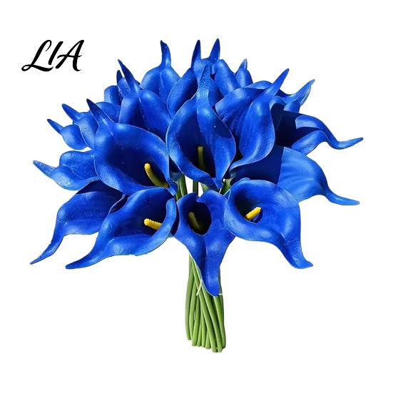 Lifelike PU Orchid Stems 5Pcs Artificial Calla Lilies, Elegant Faux Lily Flowers, Fake Maintenance Free Table Decorations Flower Bouquet