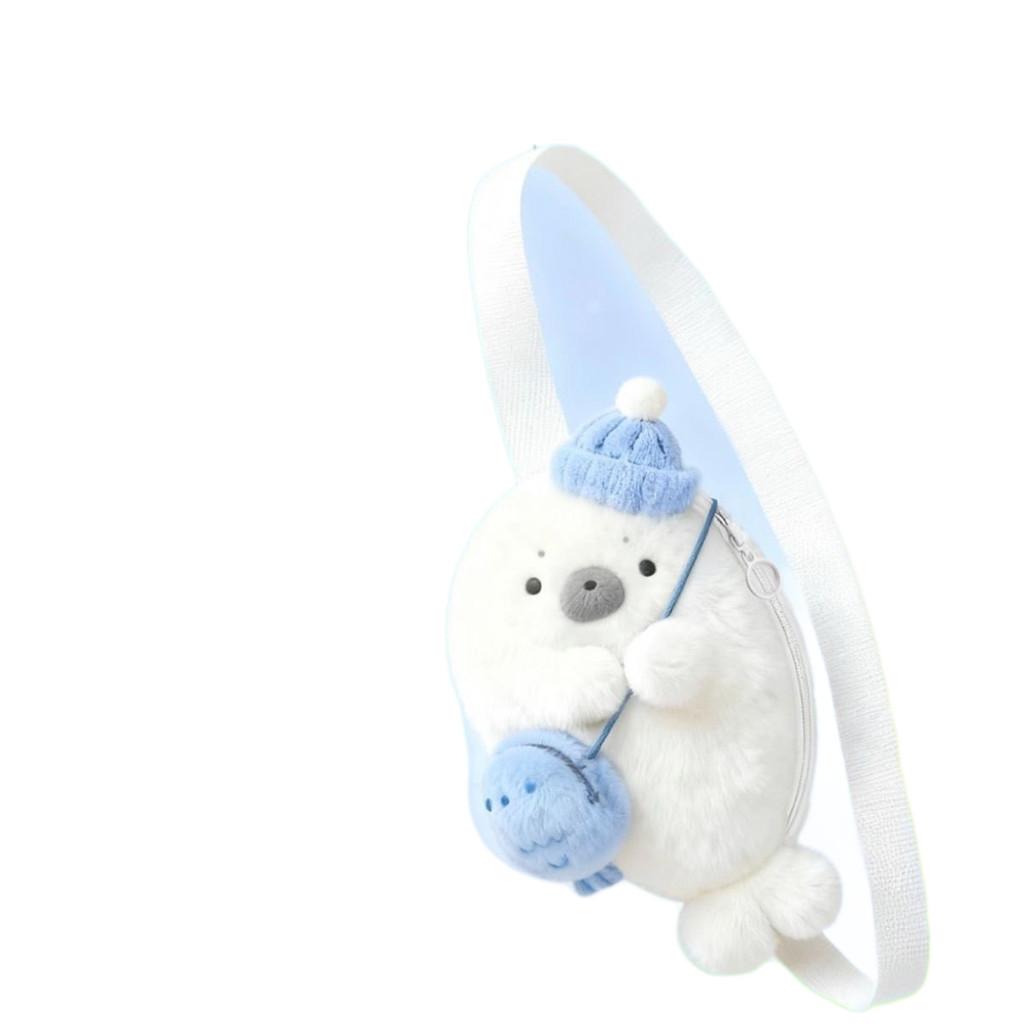

Plush Seal Shoulder Bag For Girls Kids Cute Soft Toy Crossbody Purse For Children