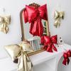 Glace Leather Bow Hanging Ornament Sparkly Xmas Tree Charm  Christmas Party