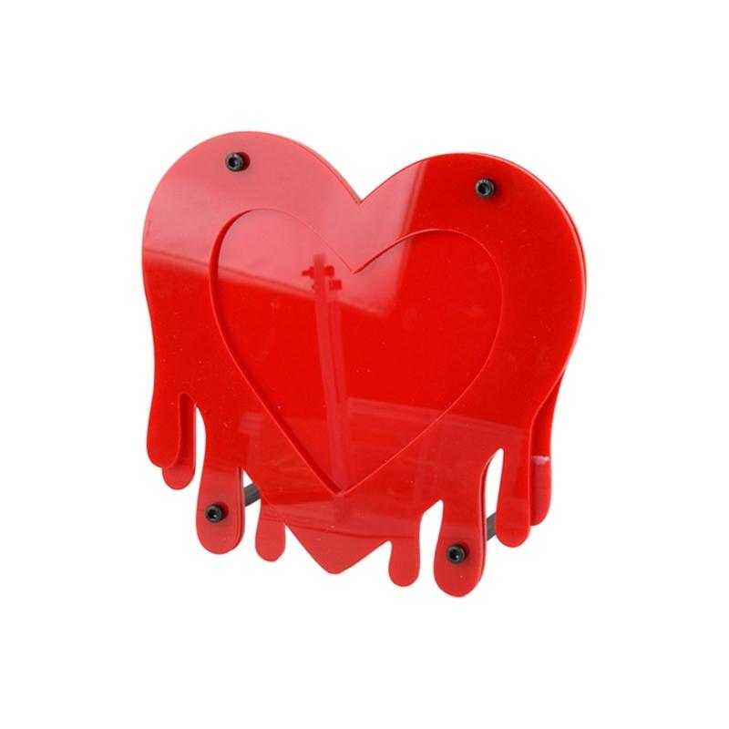 Picture Frame Cute Acrylic Photo Frame Heart-Shaped Photo Frame 12.3x13cm/4.8x5-inch for Family-Friends Couples Gift красный