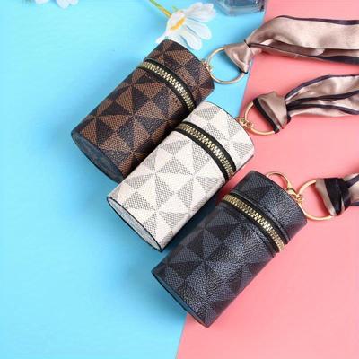 Borse Donna Trendy Ciondolo Compatto Portamonete Piccolo a Quadretti Borsa Mini Rossetto per Ragazze e Donne Tasca per Auricolari Borsa con Portachiavi da Appendere