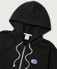 Champion Heritage Logo Loose Fit Zip-Up Hoodie Black