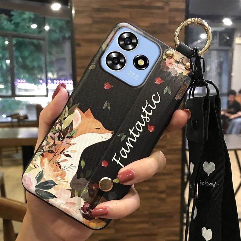 Fashion Design Soft case Phone Case For ZTE Blade A73 4G/V50 Smart Silicone Lanyard Shockproof Back Cover Dirt-resistant