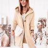 Cardigan for Women Autumn Fashion Button Front Casual Plain Long Sleeve Knit Loose Daily Long Hooded Cardigan Outerwear