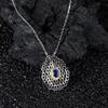 Color Treasure Pendant S925 Sterling Silver Natural Sapphire Necklace Women'S Fashion Versatile Collarbone Chain