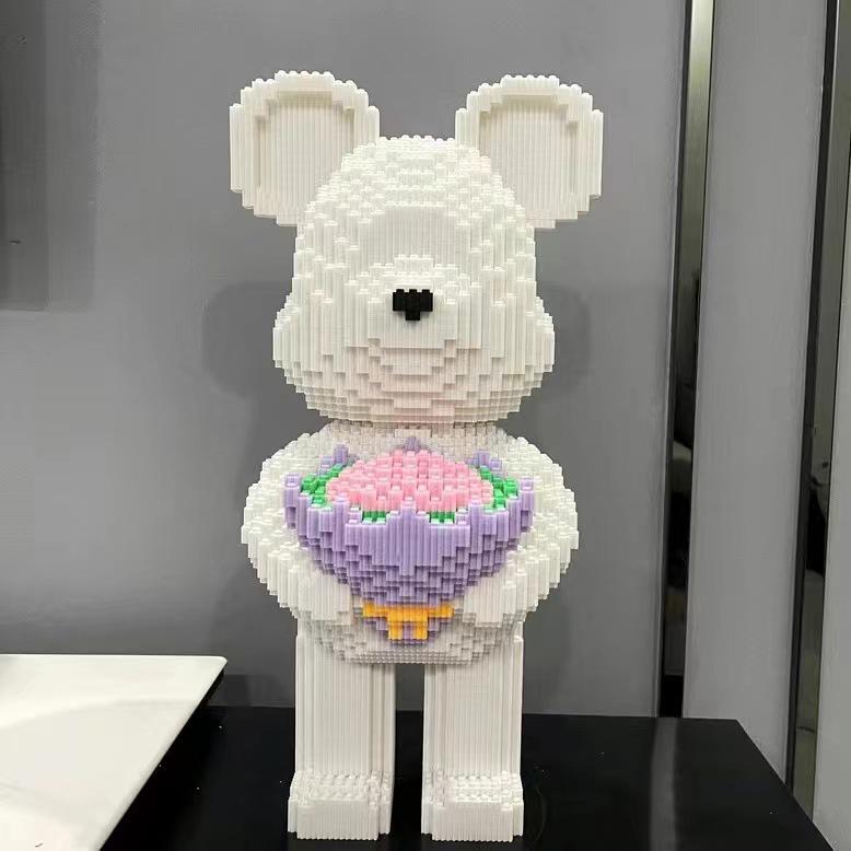 Compatible LEGO Violent Bear Educational Building Blocks - Children's Micro-Particle Assembling Toy Gift
