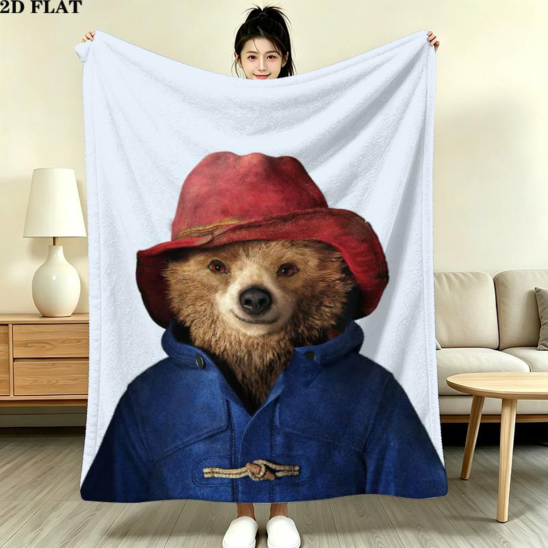 Paddington Print Flannel Blanket, High quality Comfortable for All Seasons, Home Decor, Warmth and Comfort, Perfect for Christmas Gifts