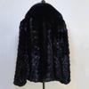 New Real Mink Fur Coat For Women Winter Luxury Real Mink Fur Coat Wite Fox Fur Collar Fashion Warm Lady Real Fur Jacket