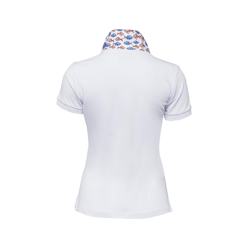 Anemoss Damska koszulka polo z kołnierzykiem, koszulka do gry w golfa z krótkim rękawem, 100% bawełna, różowa, biała, żółta