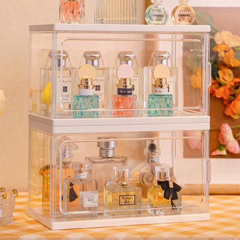Acrylic Perfume and Cosmetic Organizer Stackable Dustproof Display Stand Single Small