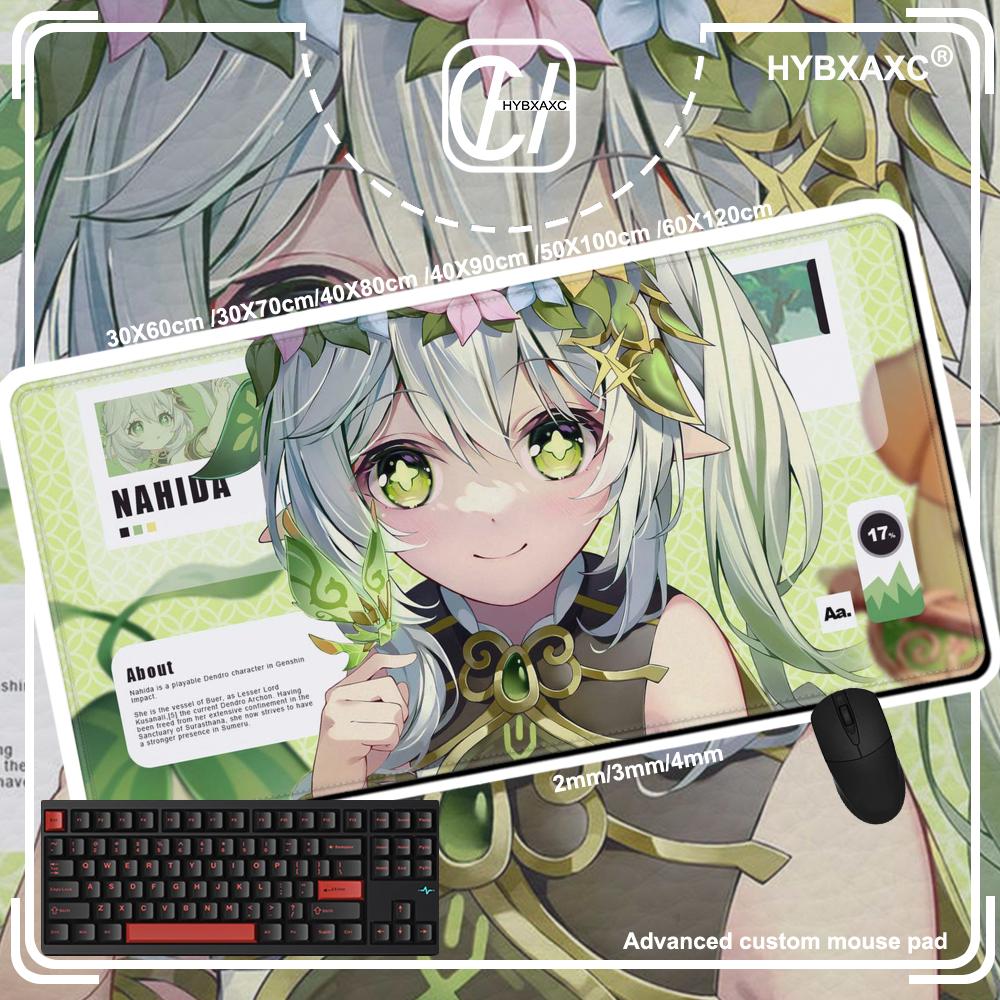 Nahida Mause Pad Genshin Impact Gaming Laptops Pc Accessories Rubber Mat Gamer Keyboard Deskmat Mausepad Mouse Mats Mousepad Xxl