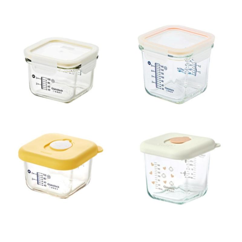 Glasslock Large Capacity Smile Cap Graduated Food Storage Container 270ml 3 Pieces