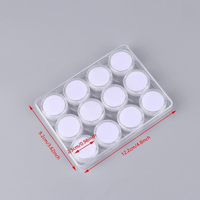 2Pcs Transparent Round Gemstone Display Collection Storage Box Jewelry Gems Loose Diamond Container Jar Organizer Tray Case&Lid