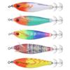1/5/10Pcs Horizontal Squid Jigs Luminous Cuttlefish Lure Plated Jigging Baits Sea Fishing Artificial Shrimp Hook
