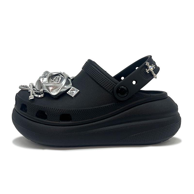 

Crocs Crush Clog Black Moon Silver Rose EVA Cold Princess Fashion Trend Temperament Hole Shoes Women Black 38-39 чёрный