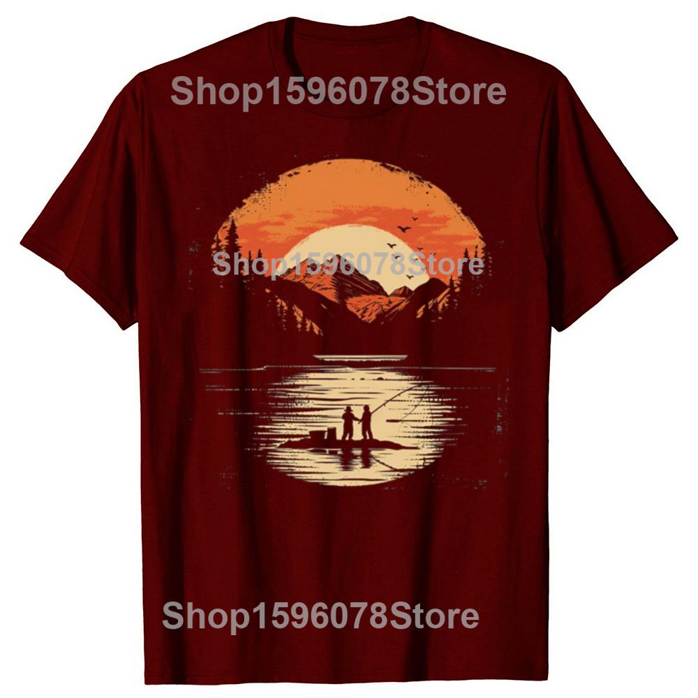 Mens Outdoor Activity Tshirt Enjoy Fishing Moment Shirts Men Clothing Tops Graphic T Shirts Vintage T Shirt Streetwear