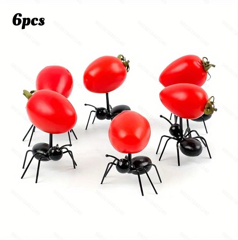 6pcs Ants Food Fruit Picks Decoration Ant Shape Forks Snack Cake Dessert Tableware for Home Kitchen Party Dinner Fruit Pick