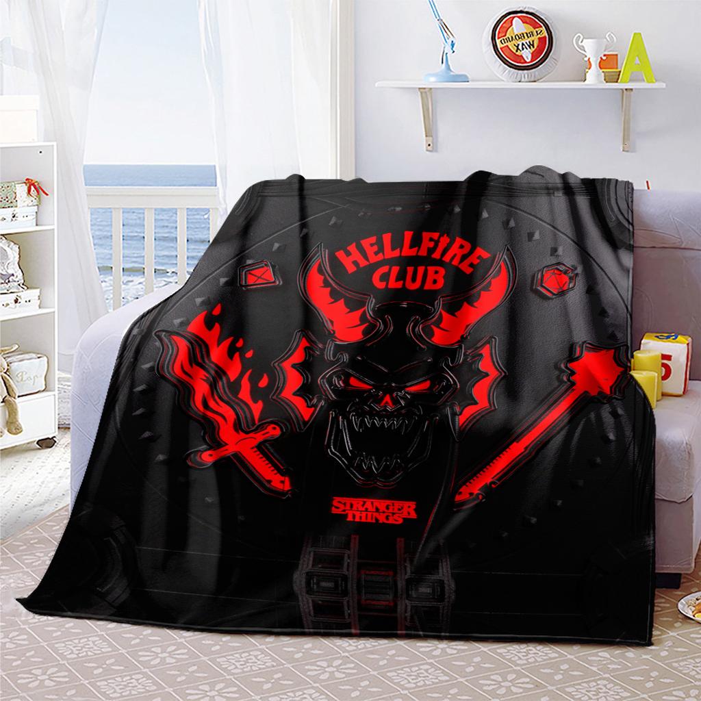 Halloween horror thriller theme Stranger Things blanket, home warming, four season bed decoration, sofa cover, flannel throwing blanket K11