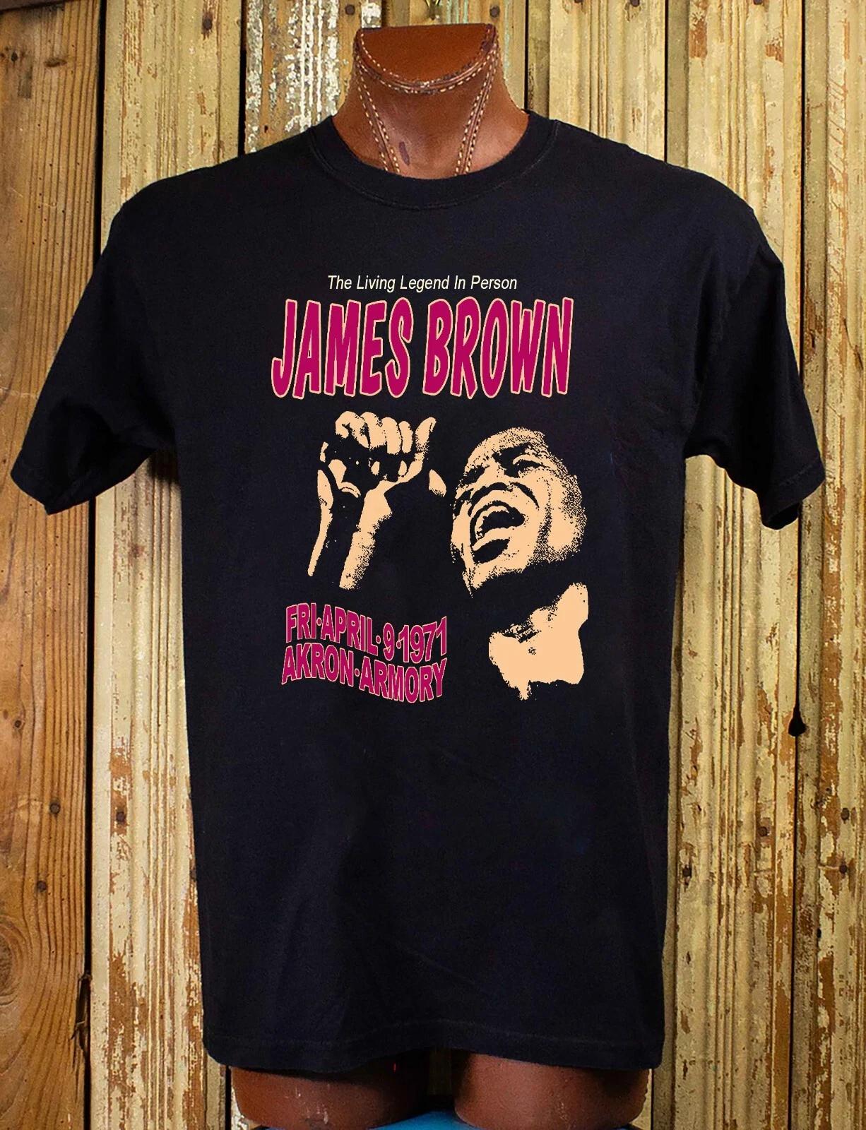 James Brown Akron OH 1971 Concert Cotton T -Shirt XL 2XL