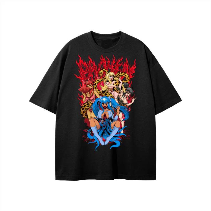 Black Appearance for Anxiety Anime Grunge Art Retro Style Summer Casual TShirt Unisexs and Womens Luxury Brand Top Art Logo
