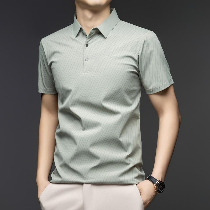 Ice Printed Summer Short Sleeve Lapel Collar T-Shirt Polo M