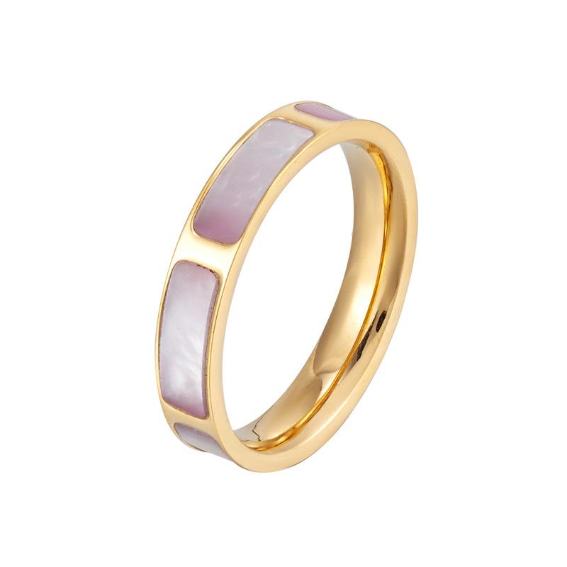 

Кольцо с белым фритиллярием Женское Нишевое Легкое Роскошное Кольцо из Ракушки Титановая Сталь Гальваническое Покрытие Ювелирные Изделия 9