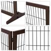 Freestanding Dog Gate 3 Panel Safety Pet Barrier Foldable W/ Support Feet Brown 185 X71 Cm