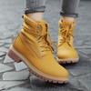 Fashion Classic Rhubarb Boots Heightened Thick-soled Martin Boots British Retro Tooling Men and Women Couples Velvet Cotton Boots Versatile