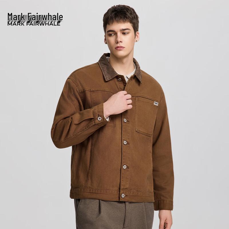 

Mark Fairwhale Men s Retro Color-block Casual Cotton Jacket 2XL