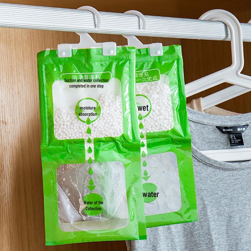 Hanging Dehumidifier Bag - Moisture Absorbent & Mildew-Proof Desiccant for Wardrobes