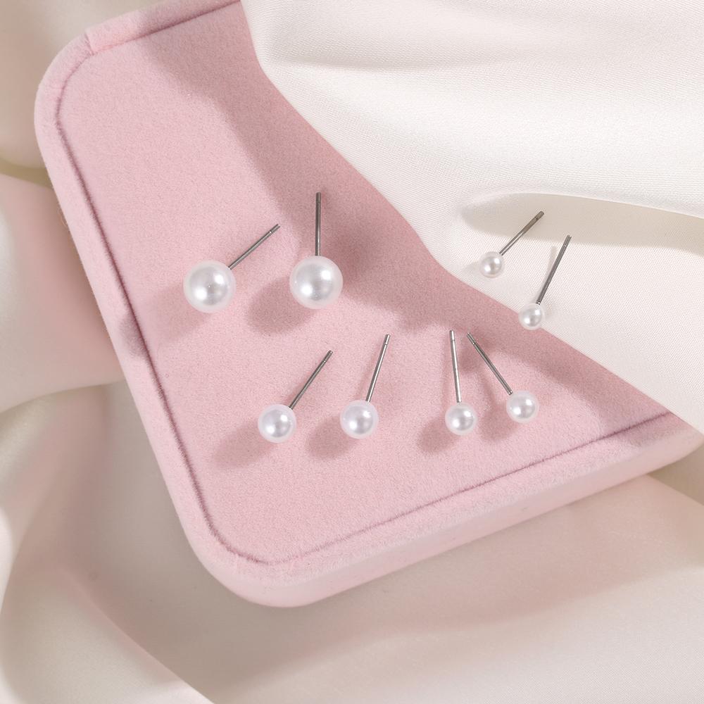 4mm 5mm 6mm 8mm 10mm 12mm Round Ball Earrings Round Shape Ear Stud  Wedding Engagement
