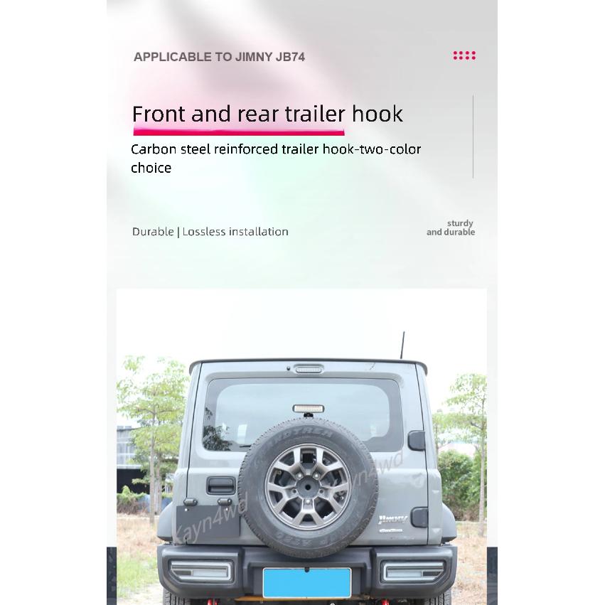 Off Road 4x4 Car Exterior Accessories Reinforced Front And Rear Tow Hooks For 2019-2024 SUZUKI New Jimny JB74 Conversion Parts