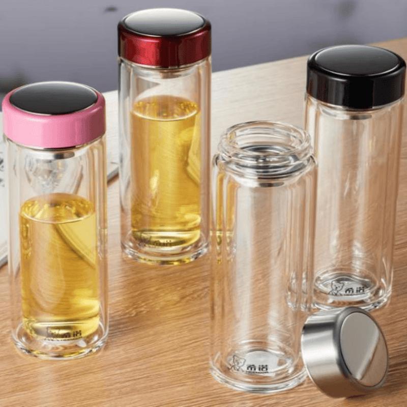 Xinuo 230ml Double-Wall Glass Tea Infuser Bottle