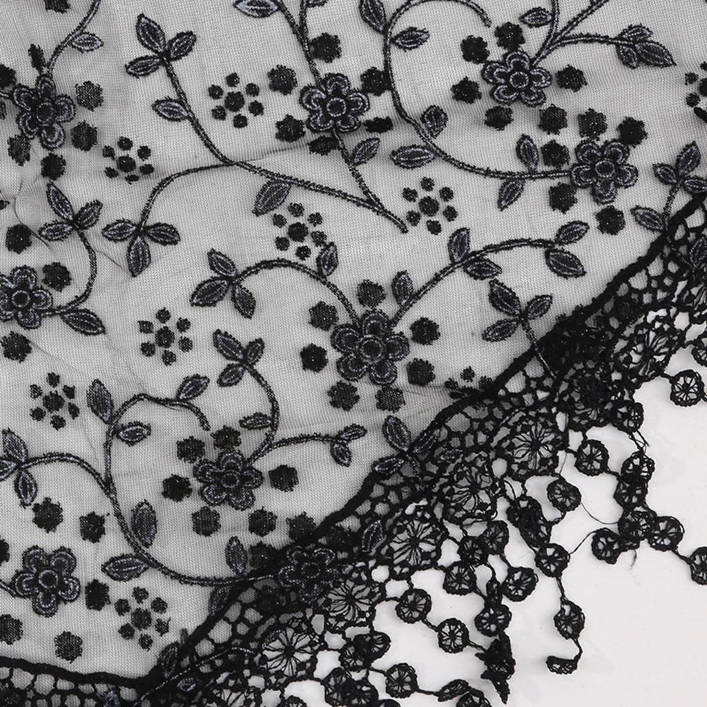 Módní šátek na hlavu Krajkový šifonový střapec Síťovaný šátek Dámský Podzimní a zimní Dlouhý závoj Šátek Evropa a Amerika Dámská šála